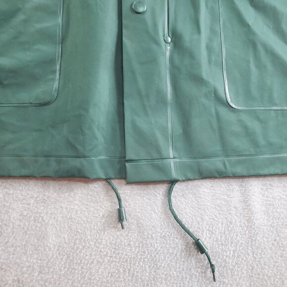 Bass Pro Shop Rain Suit Mens Large Green Fishing Hooded Jacket Snap Pants Set - Picture 11 of 16